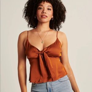 Abercrombie Satin Tie Tank Top (rust/orange)